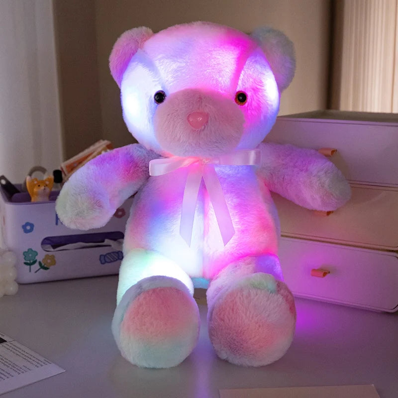 Luminous LED Teddy Bear Plush – Glowing Colorful Light-Up Toy (4 Colors)