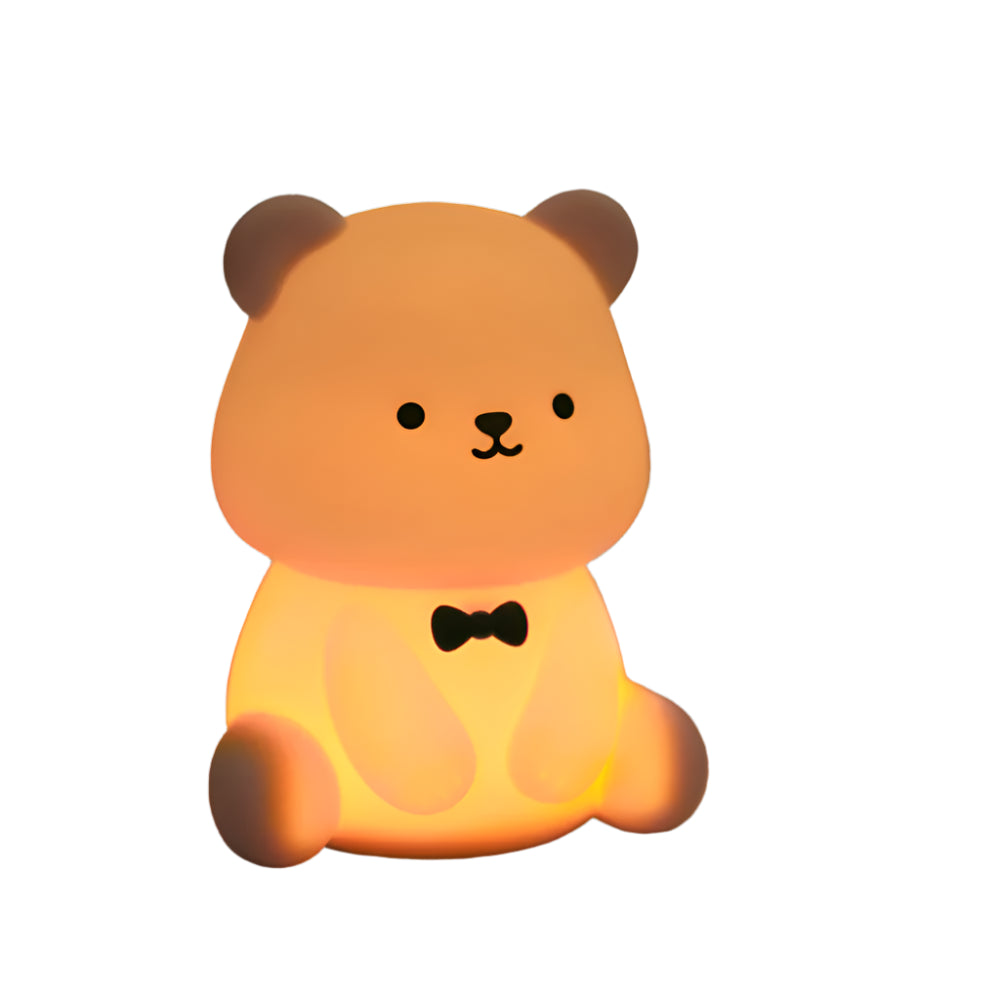Silicone Teddy Bear Night Light – 3-Level Dimmable Nursery Lamp for Kids Bedroom