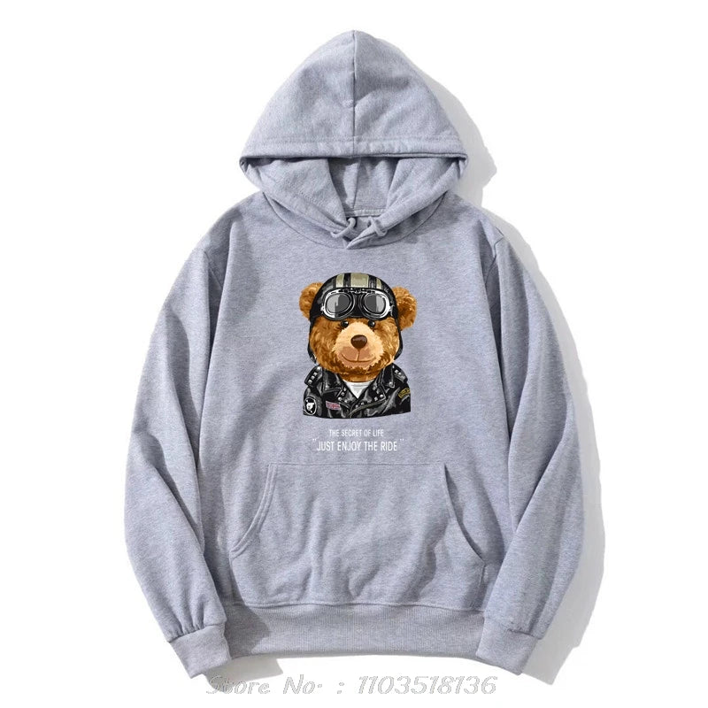 Teddy Bear Streetwear Hoodies – Oversized Unisex Pullover for Men | Urban Bear Graphic Sweatshirts