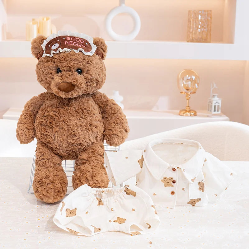 Pajama Teddy Bear Plush – Available in 35cm & 50cm with Eye Mask