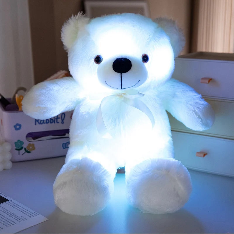 Luminous LED Teddy Bear Plush – Glowing Colorful Light-Up Toy (4 Colors)