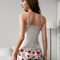Summer Cute Love Bear Printed Pajamas Set for Women'S Loungewear Crop Tops and Shorts Sleepwear Home Wear Clothes