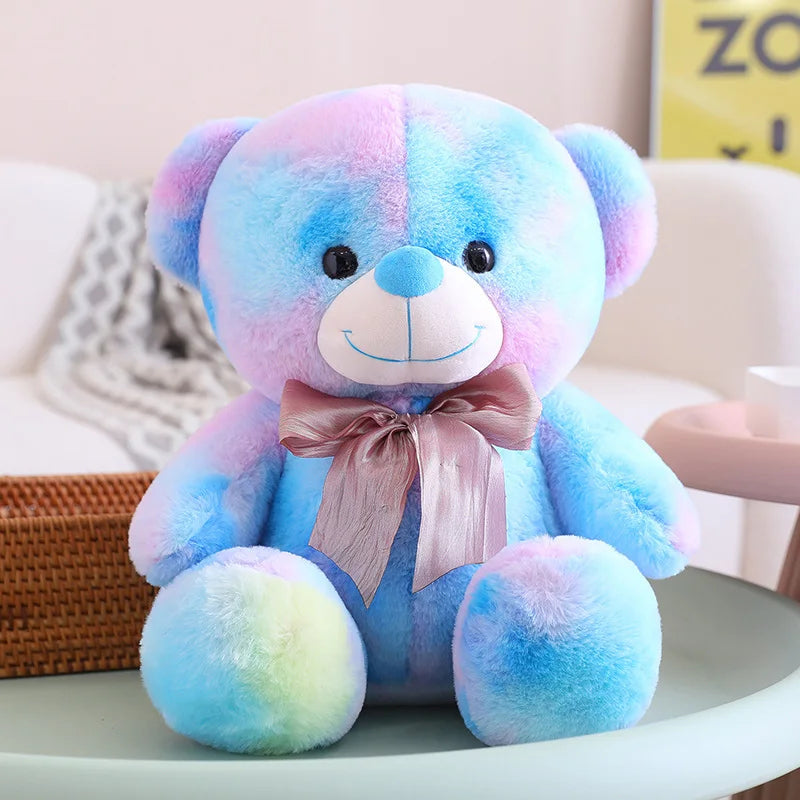 Rainbow Colorful Teddy Bear – 25cm Soft Plush Toy for Kids, Birthday Gift & Stuffed Animal Doll