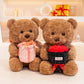 Warm Hearted Teddy Bear with Gift, Cake or Bouquet – Soft Plush Toy in Sweater for Girlfriend, Valentine's Day & Special Occasions