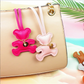Cute PU Leather Bear Keychain – Fashion Bag Charm & Mirror Pendant for Women
