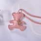 Cute PU Leather Bear Keychain – Fashion Bag Charm & Mirror Pendant for Women