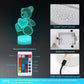 16-Color 3D Illusion Teddy Bear Night Light – LED Touch/Remote Lamp for Kids & Romantic Gifts