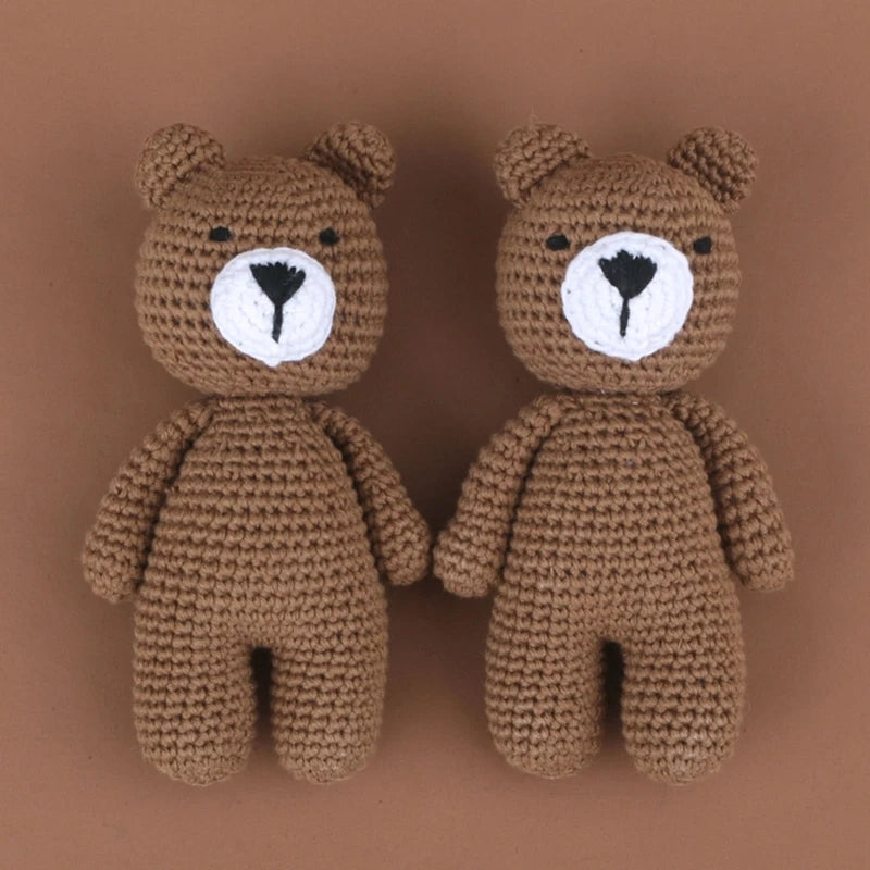 Handmade Crochet Sleepy Bear – Soft Knit Plush for KIDS & Photo Props