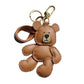 Original Design Leather Teddy Bear Keychain – Handmade Bag Charm & Car Pendant for Women