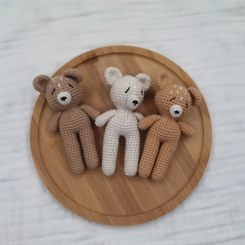Handmade Knitted Baby Plush – Bear & Bunny Soft Dolls for KIDS 