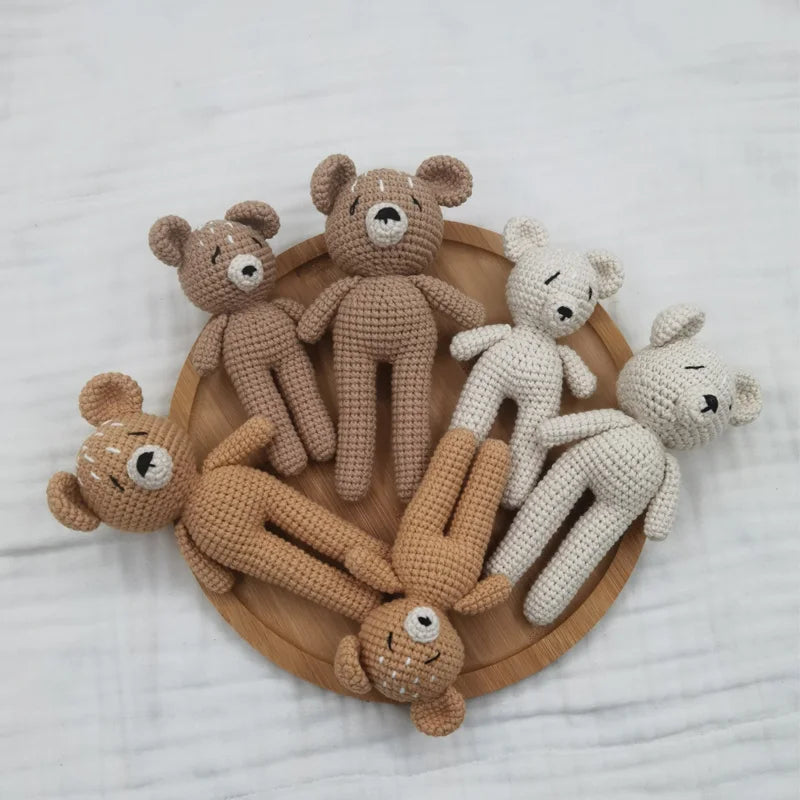 Handmade Knitted Baby Plush – Bear & Bunny Soft Dolls for KIDS 