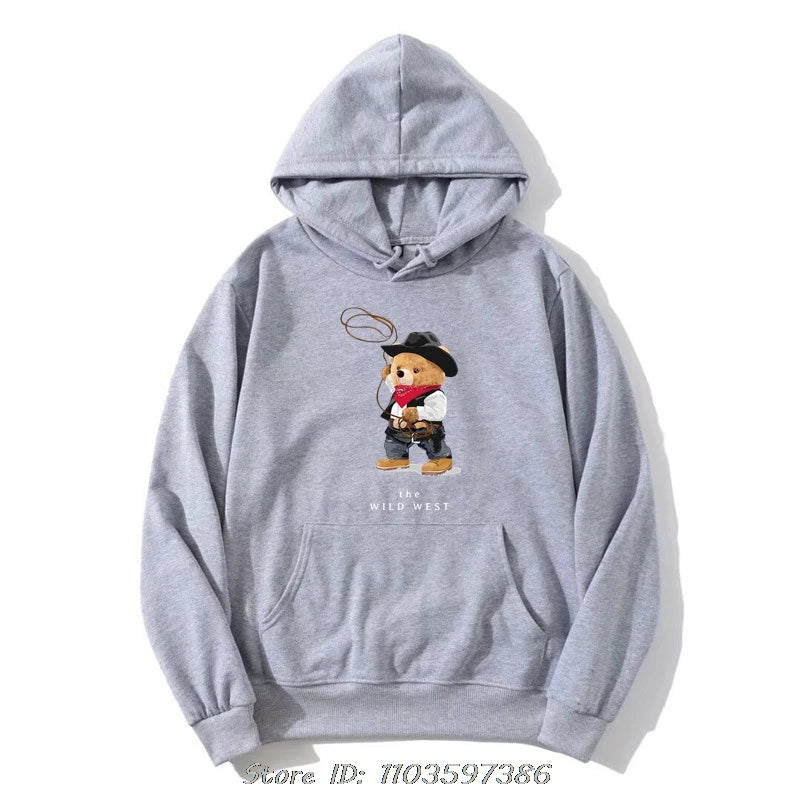 Basketball Teddy Bear Hoodie – Unisex Streetwear Pullover | Casual Cotton Sweatshirt 