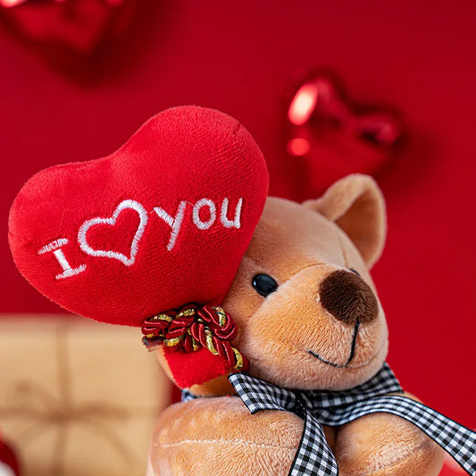 Love Heart Teddy Bear – Decorative Plush with Balloons for Her