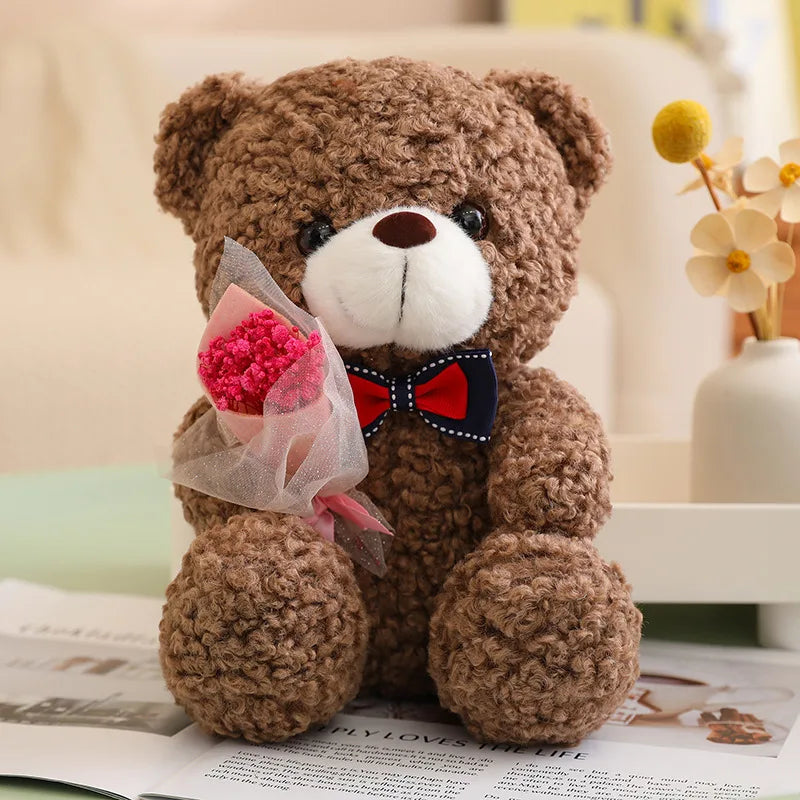 Valentine Teddy Bear 25cm – Valentine’s Day Gift with Bouquet