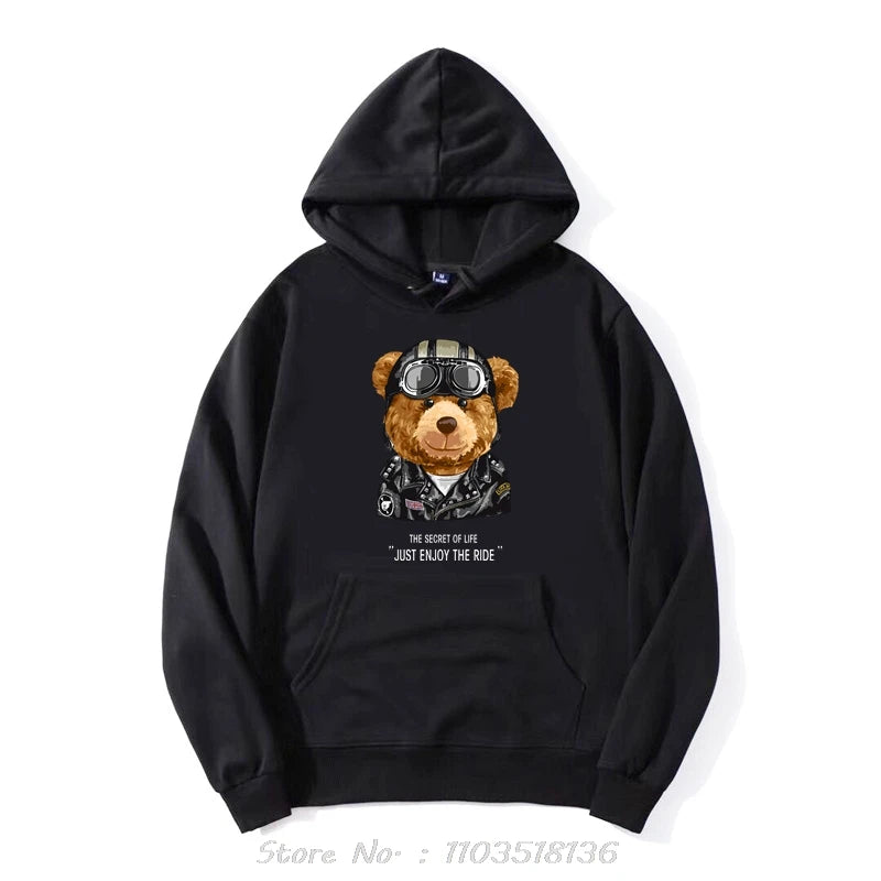 Teddy Bear Streetwear Hoodies – Oversized Unisex Pullover for Men | Urban Bear Graphic Sweatshirts
