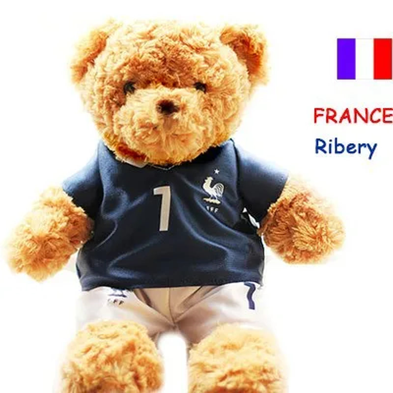 Football Player Teddy Bear – Soft Plush Doll Gift for Kids & Fans