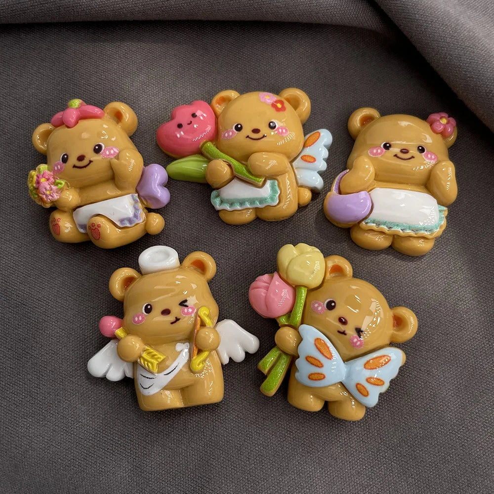  5PCS Bear Refrigerator Magnets – Cute Chalkboard & Whiteboard Magnetic Stickers for Photos & Notes