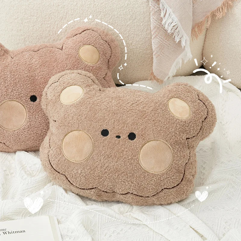 Steam Velvet 3D Teddy Bear Pillow – Soft Cartoon Cushion for Sofa & Office