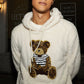 Men’s Teddy Bear Hoodie – Fluffy Faux Fur Pullover with Embroidered Bear & Kangaroo Pocket | 2025 Fuzzy Hoodie