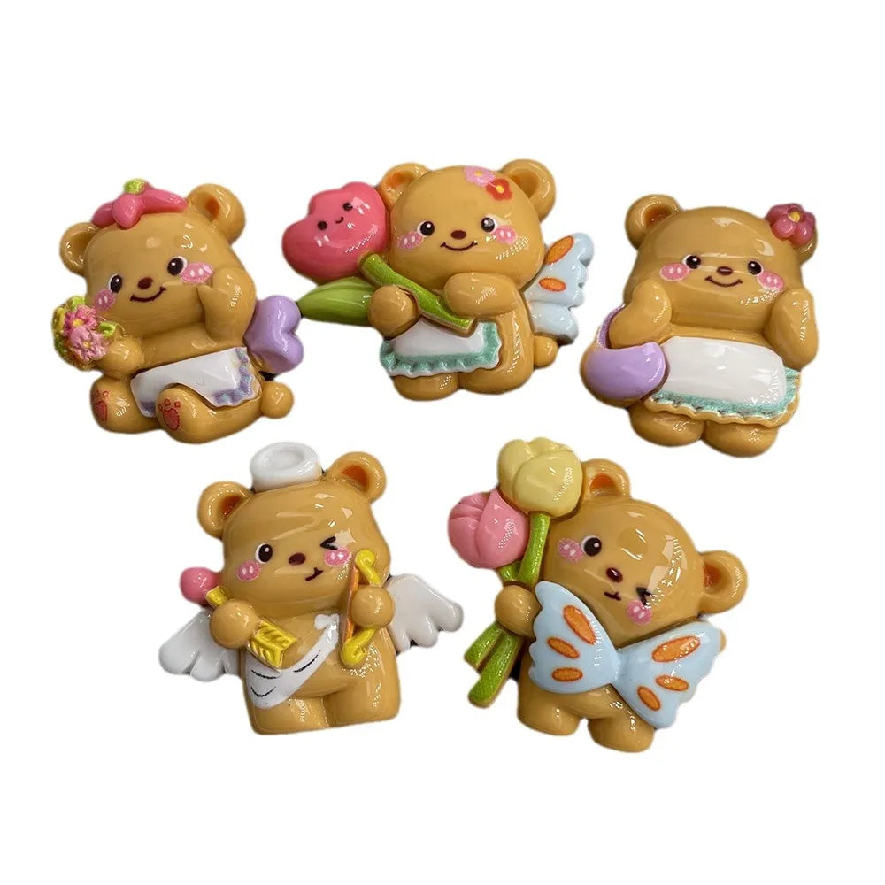  5PCS Bear Refrigerator Magnets – Cute Chalkboard & Whiteboard Magnetic Stickers for Photos & Notes