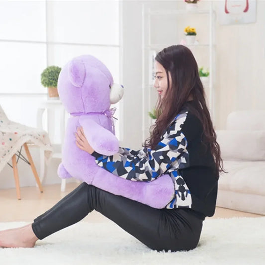  80cm Cute Purple Teddy Bear Plush – Large High-Quality Stuffed Animal for Kids, Classmates & Graduation Gifts