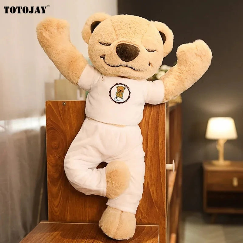 40cm Creative Yoga Bear Plush – Funny Cartoon Teddy in Yoga Poses