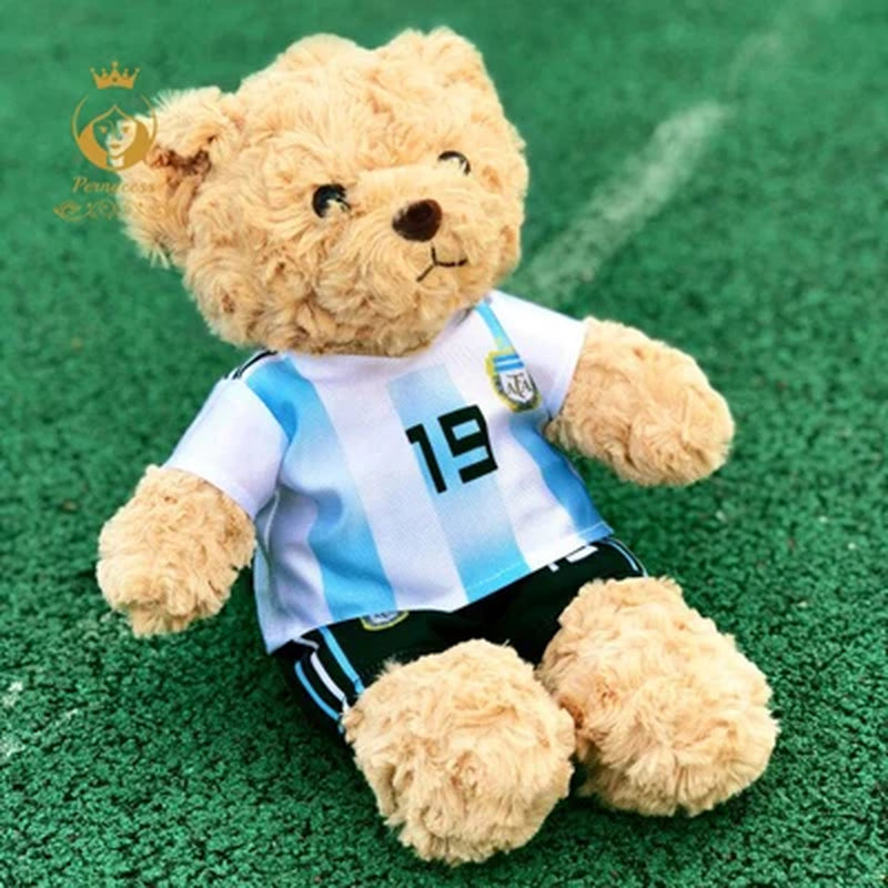 Football Player Teddy Bear – Soft Plush Doll Gift for Kids & Fans
