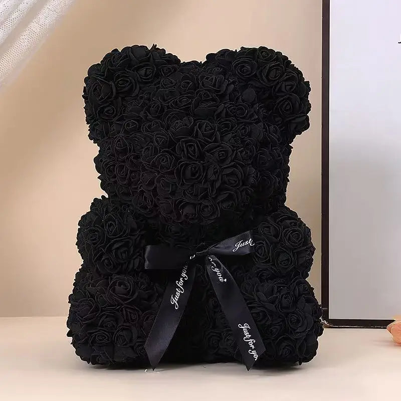25cm Artificial Rose Teddy Bear with Gift Box – Romantic Valentine’s Gift