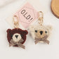  Knitted Wool Bowtie Bear Keychain – Cute Cartoon Pendant for Bags, Earphones & DIY Gifts